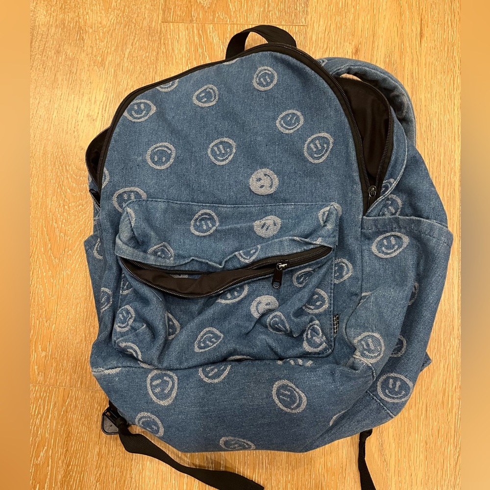 Molo Denim Smiley Face Backpack